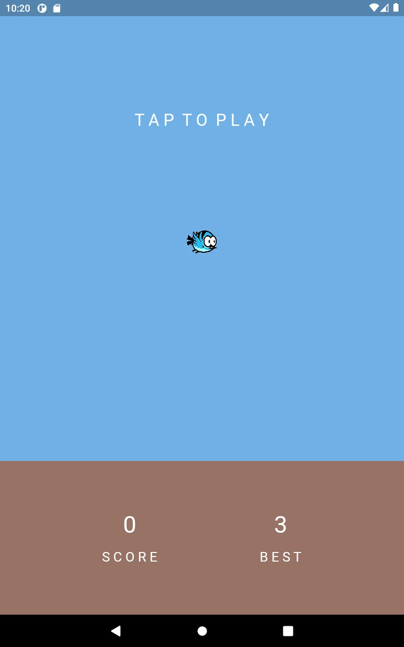 Flup Fun tap-to-play screen on a second screen size