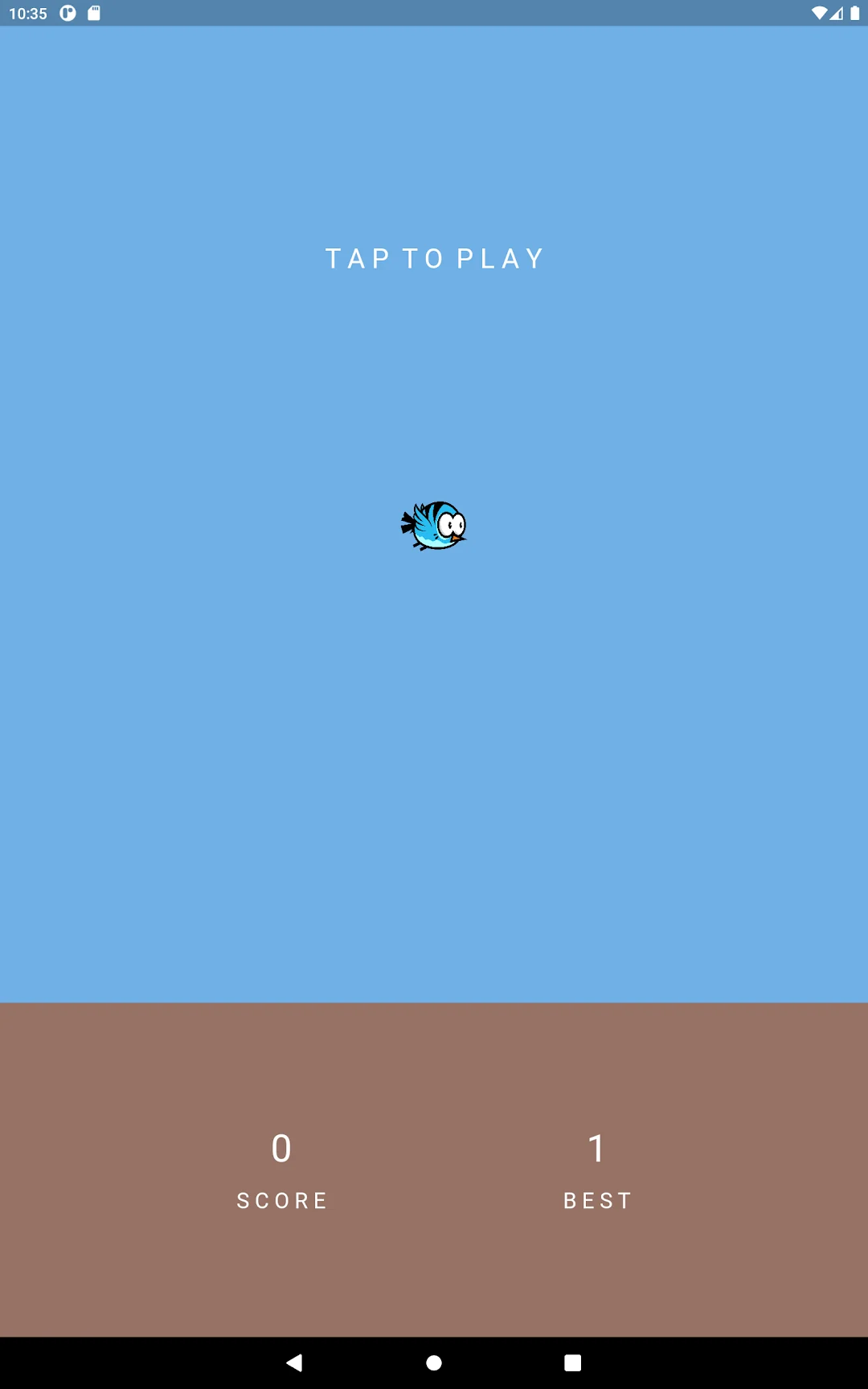 Flup Fun tap-to-play screen on a wider device