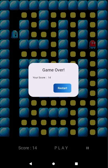 Ghost Runner game-over dialog on a second screen size